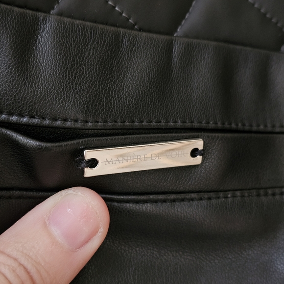 Maniere De Voir Quilted Leather Pants US 8 High Waist Gothcore Moto Leggings - Picture 13 of 14